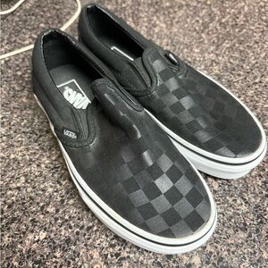 Vans Black Checkered Slip-On Shoes
